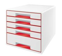Leitz Wow Desk Cube 5 Drawers 1 Large And 4 Small Buc Drawers Blanc Enfants
