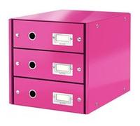 Bloc de Rangement pour Bureau 3 tiroirs A4 Wow - Rose