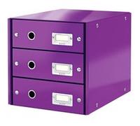 LEITZ boîte à tiroirs Click & Store WOW, 3 tiroirs, violet