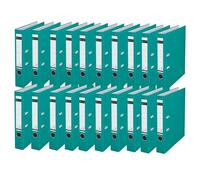 Leitz Lot de 20 classeurs de qualité en plastique 180° - Format A4 - Étroit - Turquoise - Dos 5,2 cm - Couverture en polypropylène laminé - 10155052