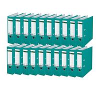 Leitz Lot de 20 classeurs de qualité en plastique 180° - Format A4 - Turquoise - Dos 8,2 cm - Couverture en polypropylène laminé - 10105052