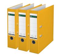 Leitz Lot de 3 classeurs à levier en plastique Jaune Format A4 Dos 80 mm 310335115