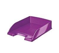 LEITZ Lot de 5 Corbeilles à courrier Plus WOW, A4, polystyrène, violet