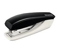 Leitz Mini Agrafeuse de Bureau, Capacité 10 Feuilles, Noir, Boîtier Ergonomique, Agrafes Incluses, Gamme NeXXt, 55176095