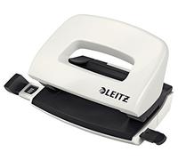 Leitz Mini-perforateur WOW 50601001 – 10 feuilles, réglette de guidage, métal, petit format, blanc