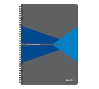 Leitz Office 44951035 Cahier A4 quadrillé à spirales, couverture en polypropylène, ouverture à 360°, 180 pages/90 feuilles de papier certifié FSC (80 g/m²), pour bureau et école, bleu