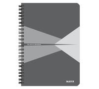 Leitz Office College Pad - Cahier A5 quadrillé avec reliure spirale, ouverture à 360 degrés, 180 pages / 90 feuilles de papier accrédité FSC 80 g/m², pour bureau et école, gris, 44581085