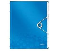 Leitz Trieur A4 WOW - 12 onglets, jusqu'à 200 feuilles, fermeture élastique - bleu métallisé