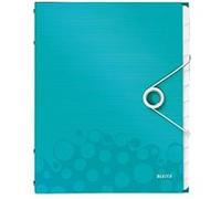 Leitz Trieur A4, Contient jusqu'à 200 Feuilles, Index Intégré à 12 Onglets, Fermeture Élastique, Menthe Métallisé, WOW, 46340051