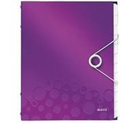 Leitz ordnungsmappe wow, din a4, pp, 12 fcher, violett laminierte oberflche, oberflchenstruktur mit 3d-prgung, 3 schutzklapp G
