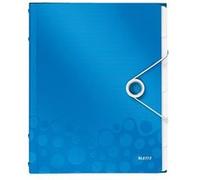 Leitz ordnungsmappe wow, din a4, pp, 6 fcher, blau-metallic laminierte oberflche, oberflchenstruktur mit 3d-prgung, 3 schutz G