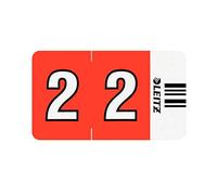 LEITZ Orgacolor 66020000 Nombre Carte"5,1 cm Lot de 100 Rouge