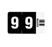 LEITZ Orgacolor 66090000 Nombre Carte "22,9 cm Lot de 100 Noir