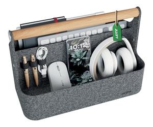 Leitz Organisateur de Bureau Portable, idéal espaces de coworking | Sacoche bureau partagé, feutre thermique anti-abrasion, 2 compartiments, capacité 7,5 kg, 38 x 19 x 25,5 cm