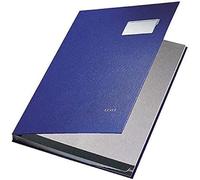 LEITZ - Parapheur, revêtement PP, 10 xompartiments, bleu feuillets intérieurs en papier buvard gris