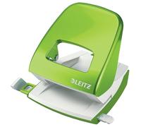 Leitz - Perforateur, 30 Feuilles, Réglette de Guidage avec Marquages des Formats, Métal, Emballage Boîte, pour Maison Bureau École, Vert WOW, 50081054