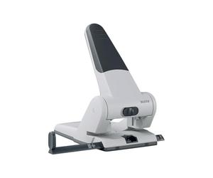 Leitz Perforatrice Gros Travaux & Sans Effort, Capacité 65 Feuilles, Argent, Métal, Réglette de Guidage avec Repères, Heavy Duty, 51800084