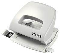 Leitz Perforatrice Petite Taille Sans Effort, Capacité 16 Feuilles, Gris clair, Métal, Réglette de Guidage avec Repères, NeXXt, 50380085