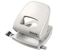 Leitz Perforatrice Sans Effort, Capacité 30 Feuilles, Blanc Arctique, Métal, Réglette de Guidage avec Repères, Style, 50066004