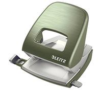 Leitz Perforatrice Sans Effort, Capacité 30 Feuilles, Vert Céladon, Métal, Réglette de Guidage avec Repères, Style, 50060053