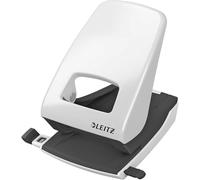 Leitz Perforatrice Sans Effort, Capacité 40 Feuilles, Gris clair, Métal, Réglette de Guidage avec Repères, NeXXt, 51380085
