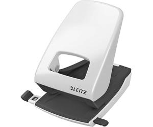 Leitz Perforatrice Sans Effort, Capacité 40 Feuilles, Gris clair, Métal, Réglette de Guidage avec Repères, NeXXt, 51380085