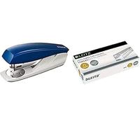 Leitz Petite Agrafeuse de Bureau, Capacité 25 Feuilles, Bleu, Boîtier Ergonomique, Agrafes Incluses, Gamme NeXXt, 55010035 & Leitz Power Performance Agrafes P3 (26/6), Galvanisé