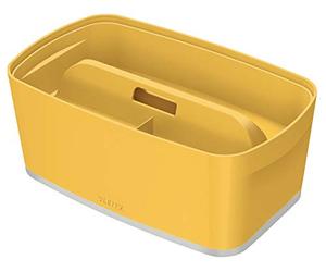 Leitz Petite Boîte de Rangement avec Couvercle MyBox & Organiseur avec Poignée, Cosy, Jaune, 52634019