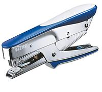Leitz Pince Agrafeuse, Bureau et Maison, 15 feuilles, Métal, Ergonomique, Bleu foncé métallique, Agrafes 8/4 et Bébé, 55460033