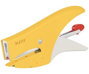 Leitz Pince Agrafeuse, Capacité 15 Feuilles, Chargement par l'Arrière, Pack d'Agrafes P1 (N°8) Inclus, Jaune, 56440019