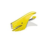 Leitz Pince Agrafeuse, Capacité 15 Feuilles, Corps en Métal Ergonomique, Agrafes Incluses, WOW, 55311016 - Jaune