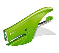 Leitz Pince Agrafeuse, Capacité 15 Feuilles, Corps en Métal Ergonomique, Agrafes Incluses, WOW, Vert, 55312054