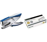 Leitz Pince Agrafeuse, Capacité 30 Feuilles, Bleu, Boîtier Métallique Ergonomique Avec Softgrip, Chargement par le Haut, Utilisation Avec Agrafes P3 (24/6, 26/6), 55480033 & Leitz Power Performance
