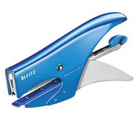 Leitz 5531-20-36 5531 Pince-agrafeuse WOW - mécanisme de chargement par l'arrière, capacité d'agrafage 15 feuilles, bleu métallique