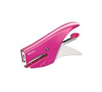 Leitz Pince-Agrafeuse WOW, Pour Agrafes N°10, Capacité 15 Feuilles, Métal, Agrafes Incluses, Rose Métallisé, 55312023