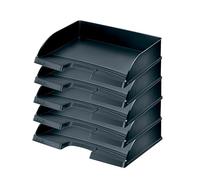 Leitz Plus 52180095 Lot de 5 corbeilles à courrier horizontales Noir