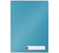 Leitz - Pochette Perforée A4, Lot de 3, Grande Capacité 150 Feuilles, Bande de Classement Perforée, Ouverture Top, Protection Documents Sensibles, Bleu Cosy, 46680061