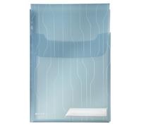 Leitz Pochette perforée Combifile A4 – Soufflet, PP 200 microns, grainée transparente bleue, Lot de 3