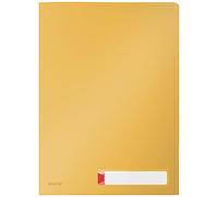 Leitz - Pochette Plastique A4, Lot de 3, Chemise de Coin, 3 Compartiments, Capacité 40 Feuilles, Porte-Étiquette et Onglet d’Insertion, Protection Documents Sensibles, Jaune Cosy, 47080019
