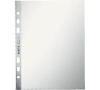 LEITZ Pochette standard, A5, PP, transparent, 0,08 mm ouverture en haut, indélébile, perforation : perforation européenne (4775-00-02)