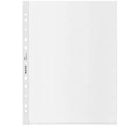 Leitz Pochettes A4 Maxi, Lot de 25, Capacité 80 Feuilles, Bande Plastique Perforée, Épaisseur 100 Microns, 100% Recyclable, Écologique, Recycle, Transparent, 40210003