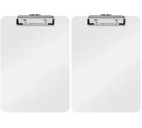 Leitz - Porte-bloc A4, Capacité 75 Feuilles, Clip Métallique Solide, Crochet de Suspension, Polystyrène, Blanc WOW, 39710001 (Lot de 2)