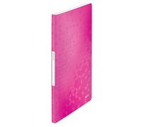 Leitz - Porte-Vues A4, 20 Pochettes Transparentes, 40 Vues, Organisation et Présentation de Documents, Couverture Souple Polypropylène Durable, Usage Bureau Maison École, Rose WOW, 46320023