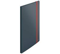 Leitz - Porte-Vues A4, 20 Pochettes Transparentes pour 40 Feuilles, 80 Vues, 3 Rabats, Bande Élastique, PP, Usage Bureau Maison École, Gris Cosy, 46700019