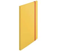 Leitz - Porte-Vues A4, 20 Pochettes Transparentes pour 40 Feuilles, 80 Vues, 3 Rabats, Bande Élastique, PP, Usage Bureau Maison École, Jaune Cosy, 46700019