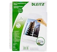 Pochettes perforées Leitz A4 à soufflet à rabat PVC grainé 17/100e - Boîte de 5