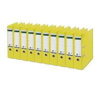Leitz Recycle - Classeur à Levier 180°, Capacité 600 Feuilles A4, PP 100% Recyclable & Carton Recy co-Responsable & Neutre en CO2, Gamme Recycle, Jaune, 10180015