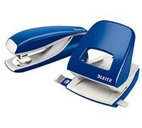 Leitz Set Agrafeuse Et Perforateur de Bureau, Capacité 30 Feuilles, Bleu, Boîtier Métallique Ergonomique, Gamme NeXXt, 50950035