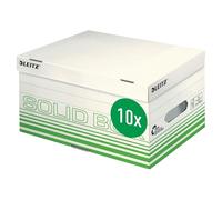 Leitz Solid Box 61170050 Lot de 10 boîtes de rangement et de transport avec couvercle à charnière 100% carton recy annelé Taille S Vert