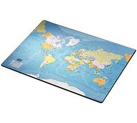 Leitz, Sous-Main Carte du Monde, 40 x 63.5 cm, Ultra Fin, Surface Lisse | Sous-main carte du monde Leitz, 40x63,5cm, ultra fin, tableau superficies et habitants, surface lisse, antidérapant.